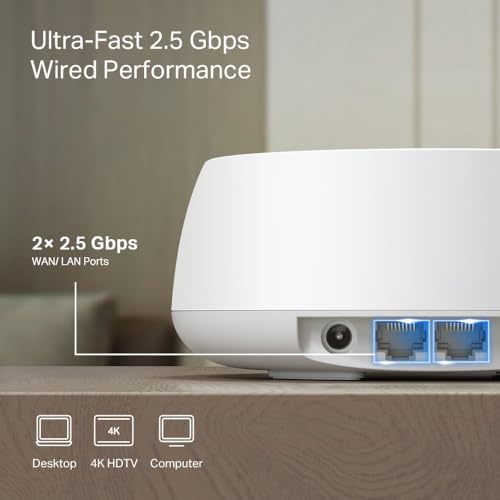 TP-Link Deco BE25 Mesh WLAN Set – Wi-Fi 7, Dual-Band, 3er-Pack, 2× 2,5 Gbit/s Ports, HomeShield