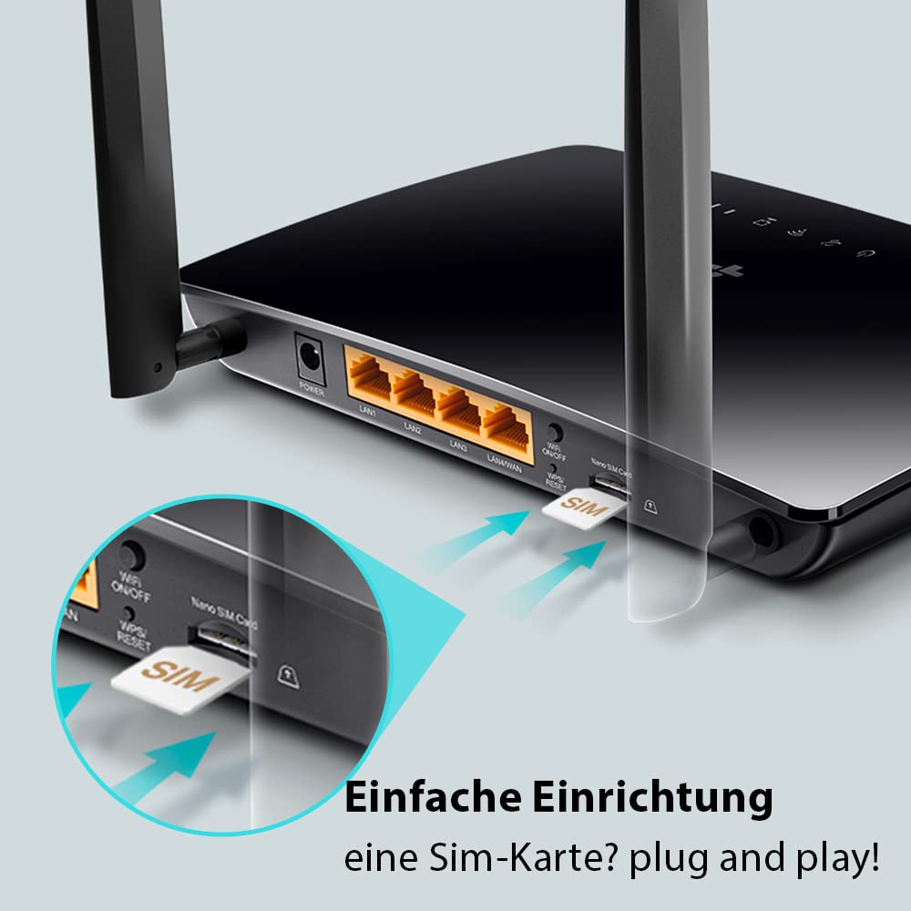 TP-Link TL-MR6400 4G LTE Router mit SIM-Karten-Slot, WLAN N300