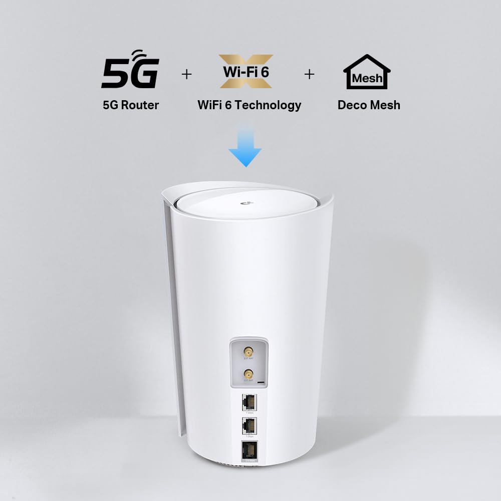 TP-Link Deco X50-5G LTE Router – Wi-Fi 6 AX3000, 5G SIM, 2,5-Gbit/s & 2× Gigabit-Ports, Mesh-fähig, App-Steuerung
