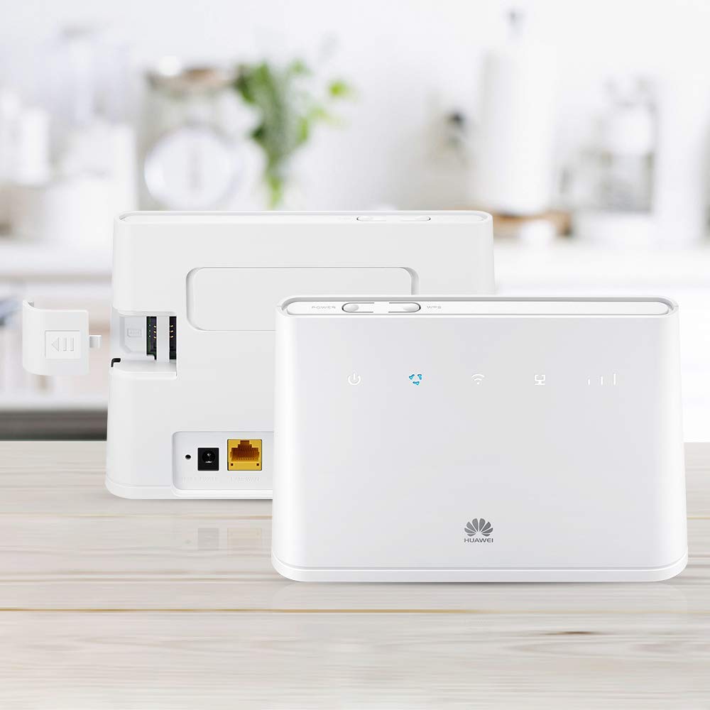 Huawei B311-221 4G LTE Router – bis zu 150 Mbit/s Download, WLAN 300 Mbit/s, LAN & Telefonanschluss – Weiß
