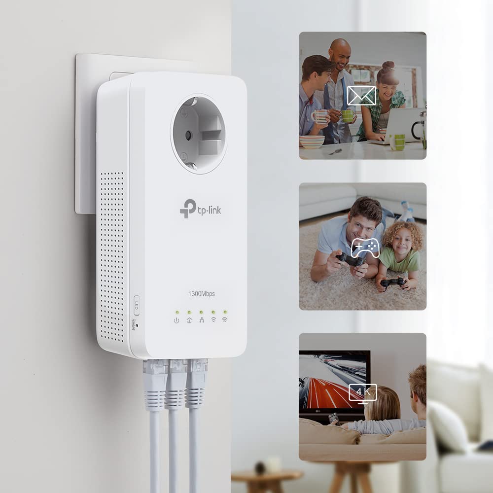 TP-Link TL-WPA8631P KIT – AC1200 WLAN Powerline Adapter Set, 3x Gigabit, Steckdose