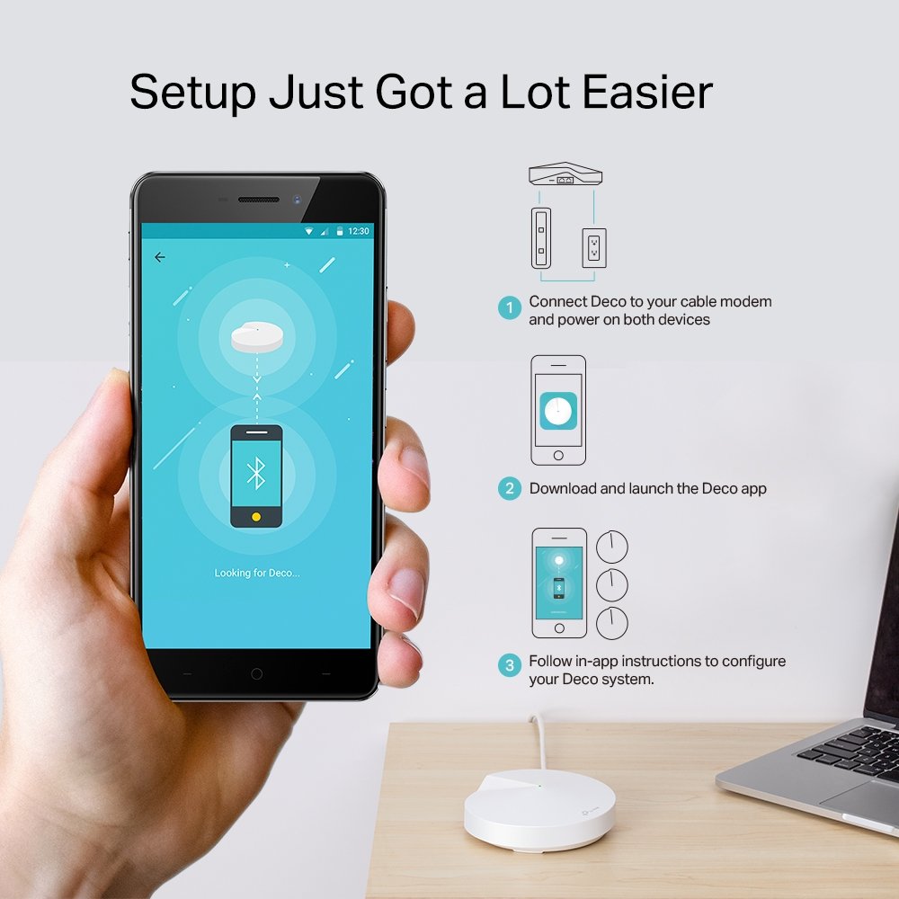 TP-Link Deco M5 Mesh WLAN Set (3er Pack) – Dualband Wi-Fi, Gigabit Ethernet, Bluetooth 4.2