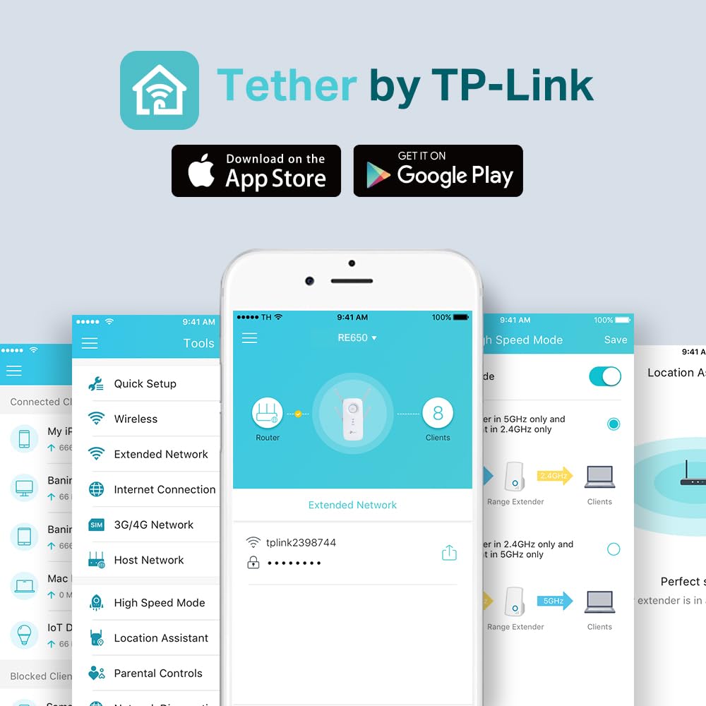 TP-Link RE655 WLAN Repeater AC2600 – Dual-Band, Gigabit, App-Steuerung