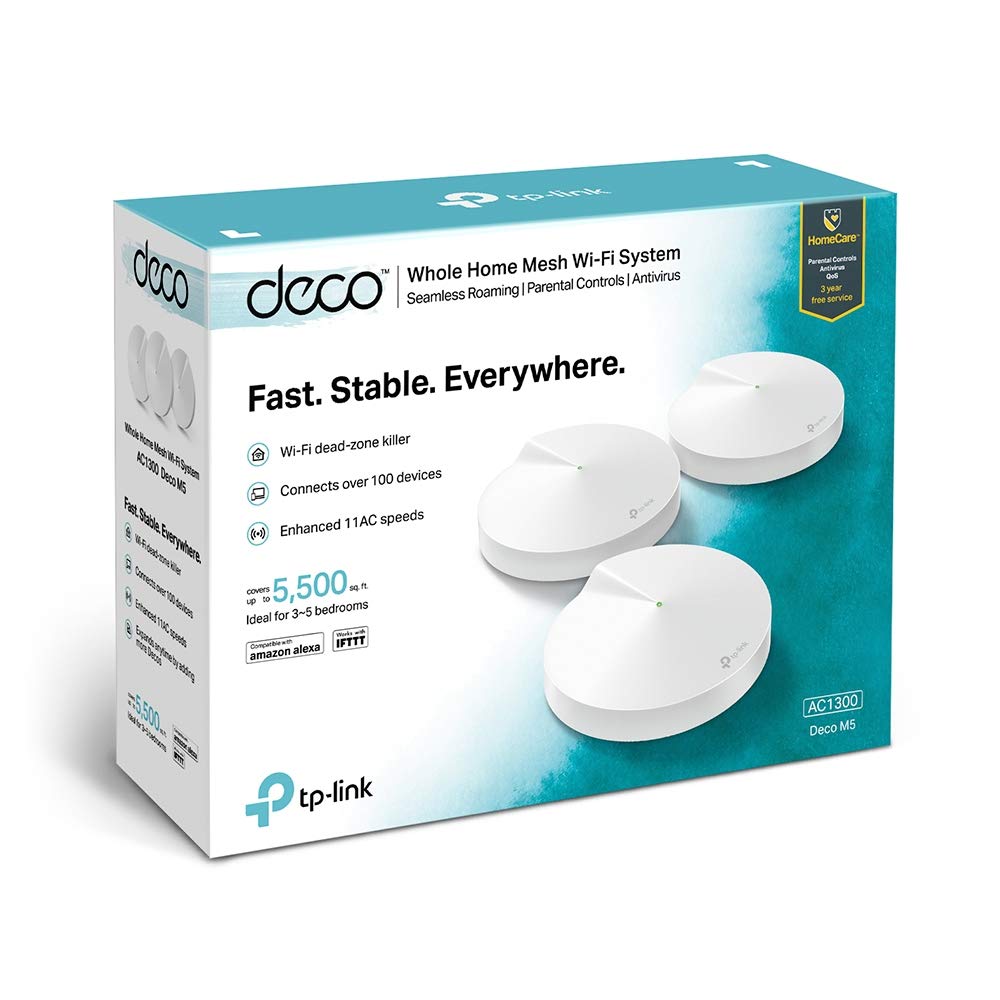 TP-Link Deco M5 Mesh WLAN Set (3er Pack) – Dualband Wi-Fi, Gigabit Ethernet, Bluetooth 4.2