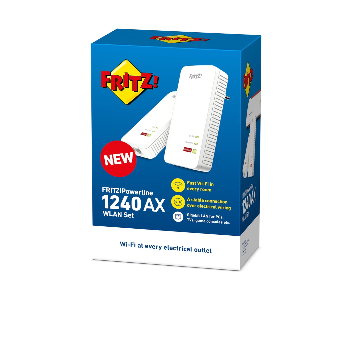 AVM FRITZ!Powerline 1240 AX WLAN Set – Powerline & Wi-Fi 6, Mesh, 1.200 MBit/s
