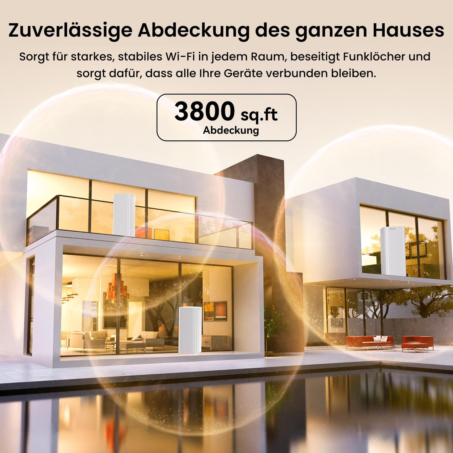 Tenda Nova ME3 Pro Wi-Fi 7 Mesh System, BE3600 Dual-Band with Gigabit Ports – 3-Pack