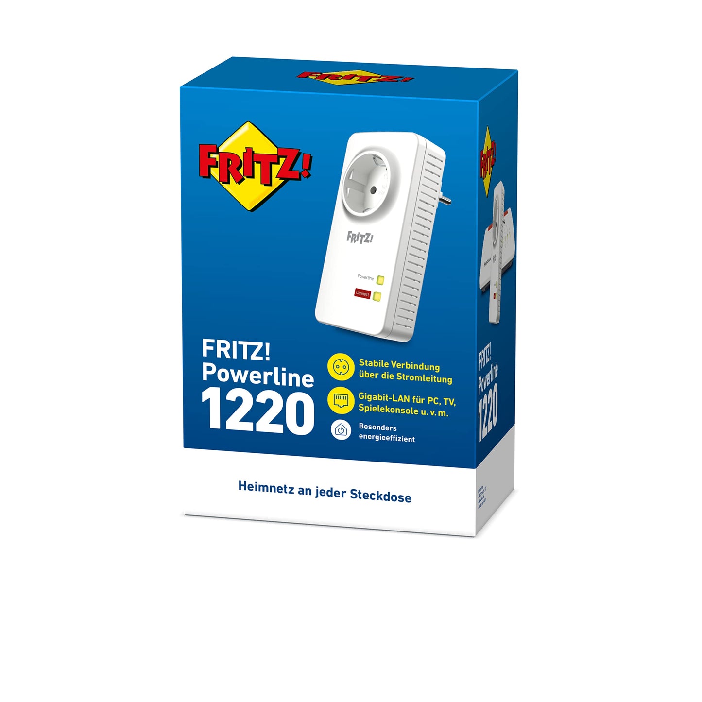 FRITZ!Powerline 1220 – 1.200 MBit/s, 2× Gigabit-LAN, ideal für NAS & HD