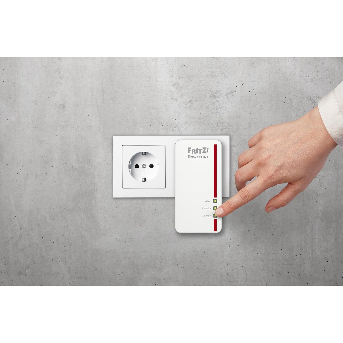 AVM FRITZ!Powerline 1260E Single-Adapter – 1.200 MBit/s, WLAN-Access Point, Mesh, Gigabit