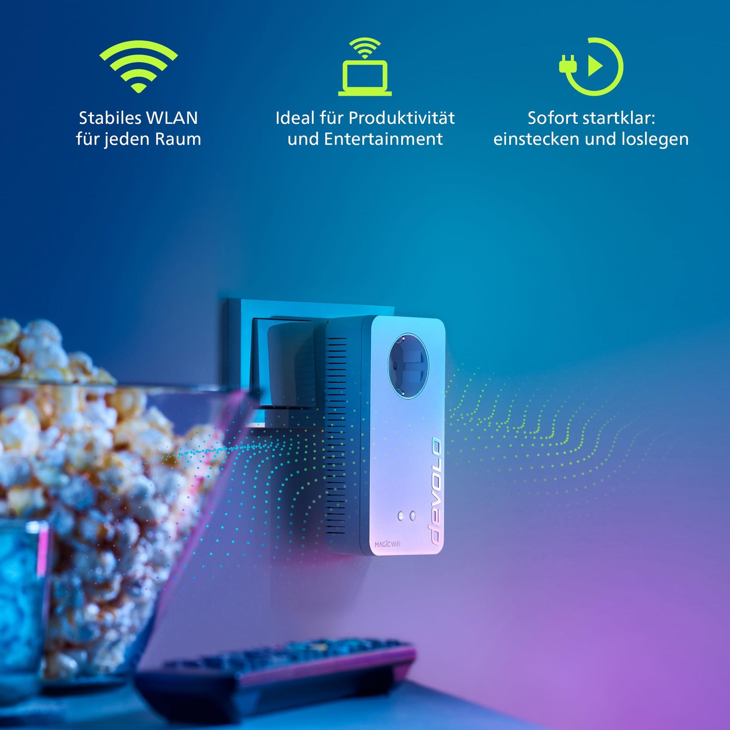 devolo Magic 2 WiFi 6 Starter Kit – WLAN Powerline, bis 3.000 MBit/s, 2x Gigabit-LAN, Mesh
