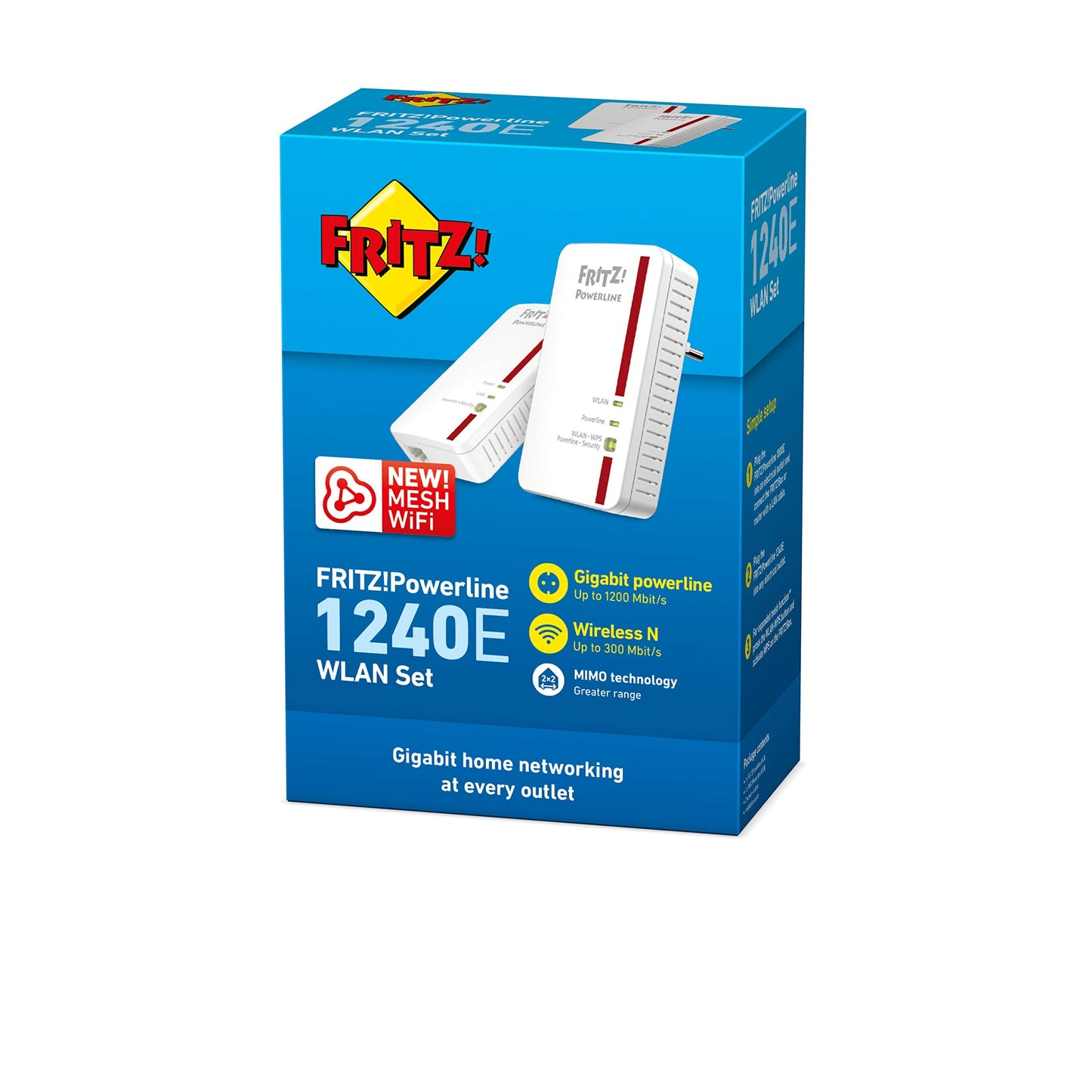 FRITZ!Powerline 1240E/1000E WLAN Set – 1.200 MBit/s, Ethernet