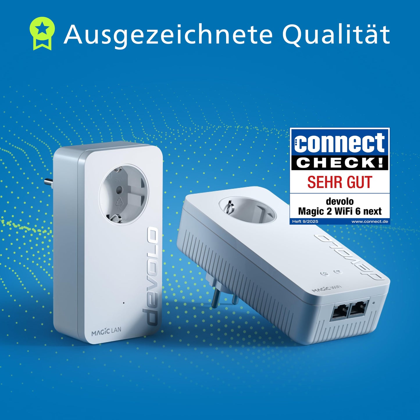 devolo Magic 2 WiFi 6 Starter Kit – WLAN Powerline, bis 3.000 MBit/s, 2x Gigabit-LAN, Mesh