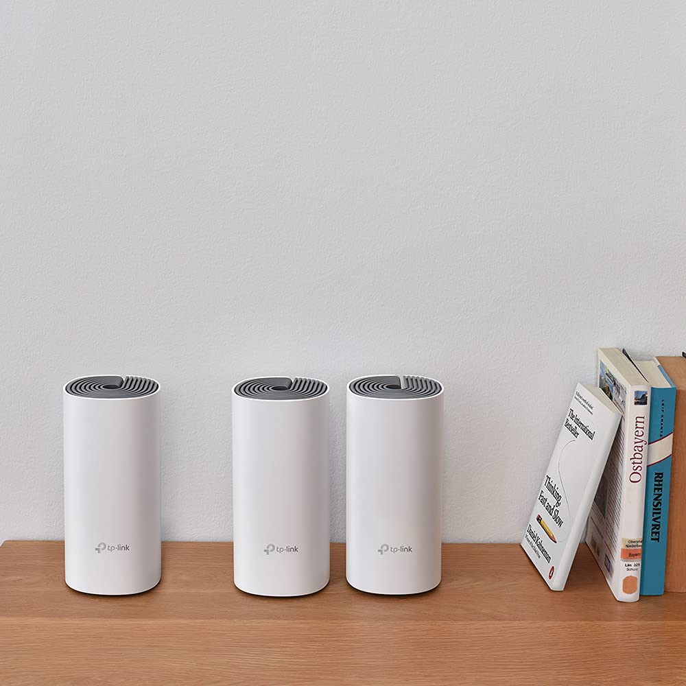 TP-Link Deco E4 Mesh WLAN Set (3er-Pack) – AC1200 Dual-Band, 6× 100 Mbit/s LAN, HomeCare & Kindersicherung