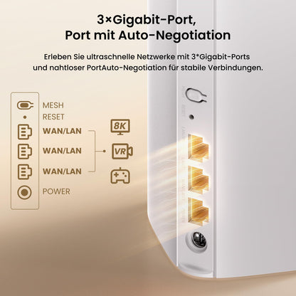 Tenda Nova ME3 Pro Wi-Fi 7 Mesh System, BE3600 Dual-Band with Gigabit Ports – 3-Pack