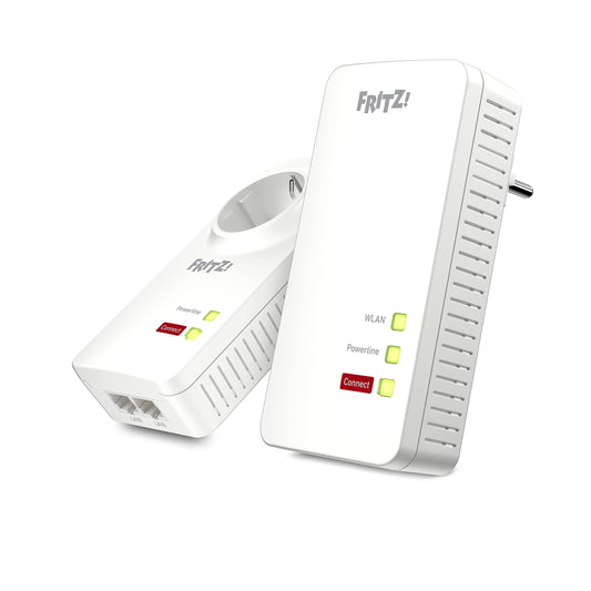 AVM FRITZ!Powerline 1260E/1220E WLAN-Set – 1.200 MBit/s, Access Point, ideal für Media-Streaming & NAS