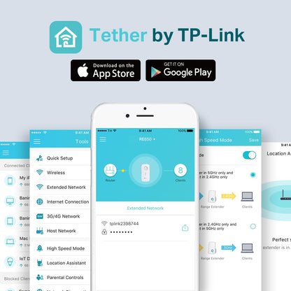 TP-Link RE655 WLAN Repeater AC2600 – Dual-Band, Gigabit, App-Steuerung