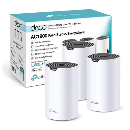 TP-Link Deco S1900 Mesh WLAN Set – AC1900 Dual-Band, 3× Gigabit LAN, 3er-Pack, HomeCare