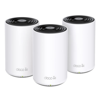 TP-Link Deco XE75 Wi-Fi 6E Mesh WLAN Set – 3er Pack, Tri-Band AXE5400, 3× Gigabit-Ports, WPA3, Kindersicherung